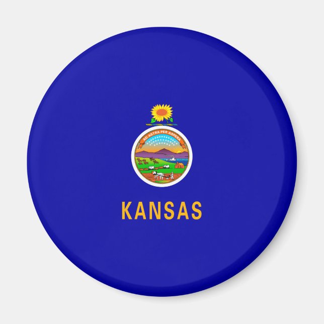 Imã Design de Sinalizador do Estado do Kansas (Frente)