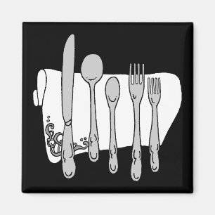 Imã Design de Siverware Preto e Branco