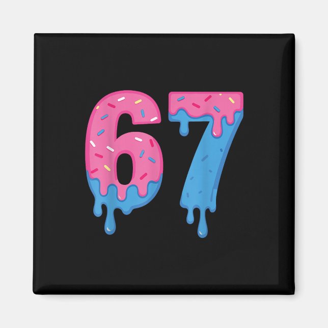 Imã Design de sprinkles seis sete divertido Donut 67 M (Frente)