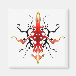 Imã Design de Tatuagem Tribal de Máscara Abstrata - ve