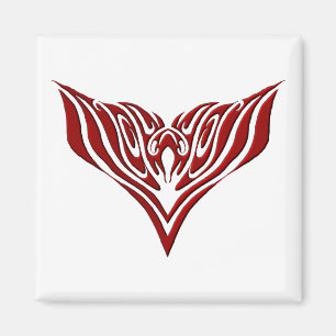 Imã Design de Tatuagem Tribal de Pássaro Vermelho