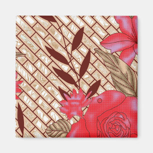 Imã Design de tecido de intricato com padrões florais