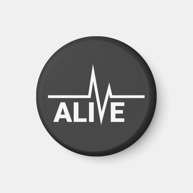 Imã Design de texto Alive Heartbeat (Frente)