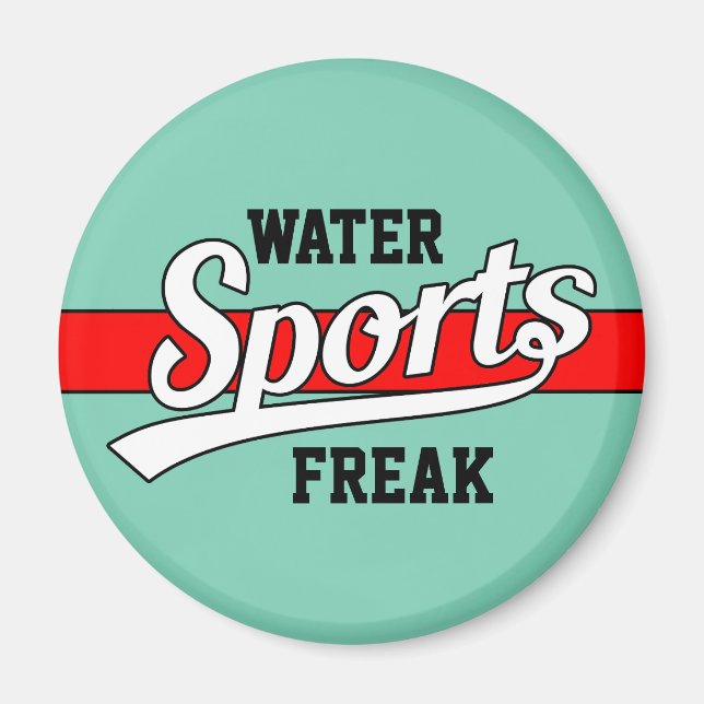 Imã Design de texto: ESPORTE branco + seu próprio text (Frente)