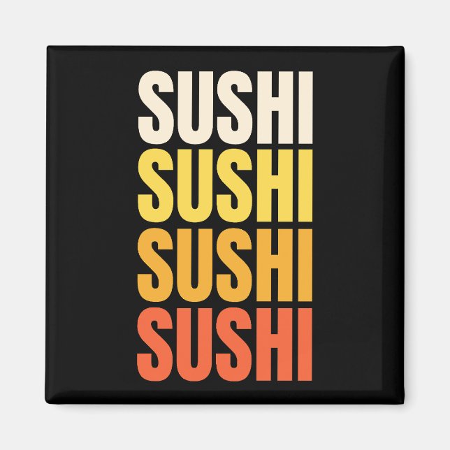Imã Design de texto Sushi (Frente)