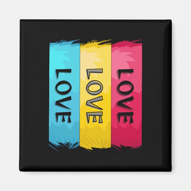 Imã Design de três vezes com amor (Frente)