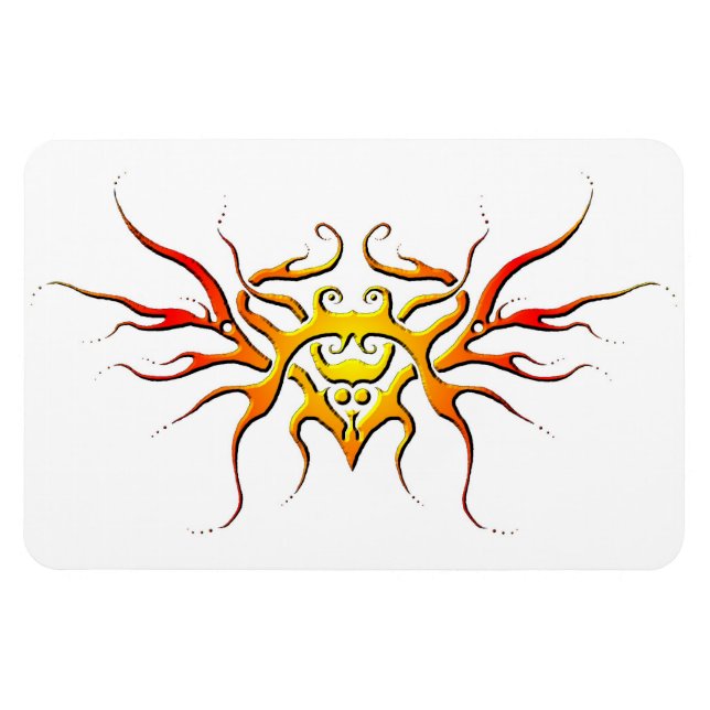 Ímã Design de Tribal do Coração Alado - vermelho (Horizontal)