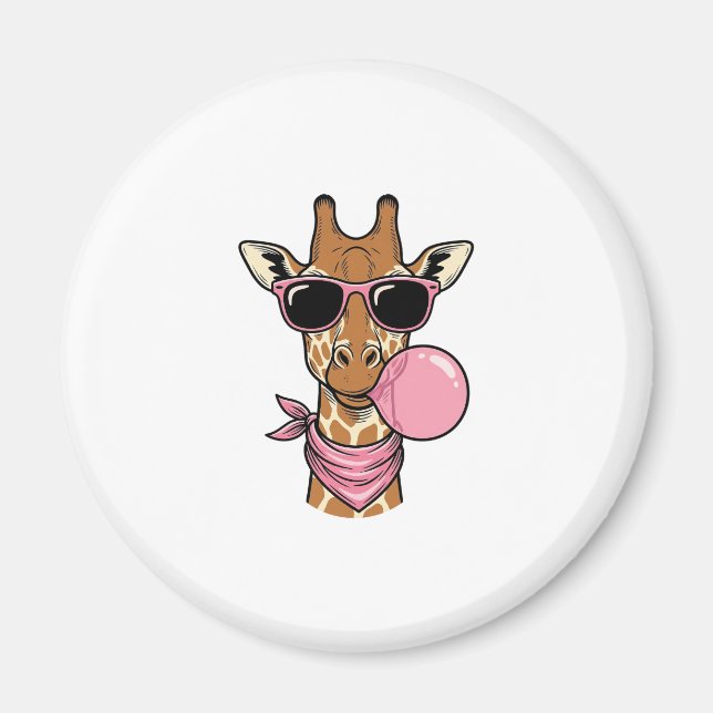 Imã Design de Vetor de Chiclete de Girafa com Gravação (Frente)