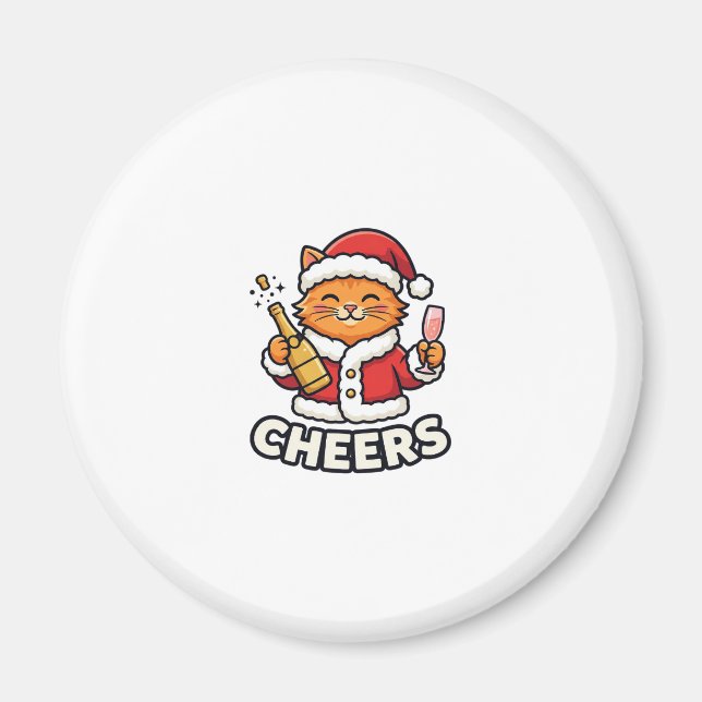 Imã Design de Vetor de Gato de Natal Alegra (Frente)