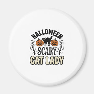 Imã Design de Vetor Vintage de Senhora Gata Assustador