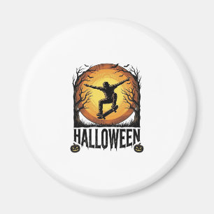 Imã Design de Vetor Vintage de Skate Moon Halloween_1