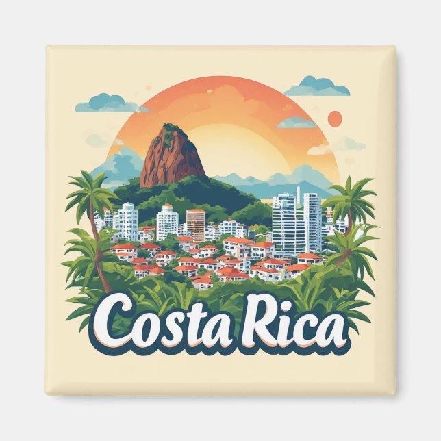 Imã Design de Viagem Costa Rica 🗺️ (Frente)