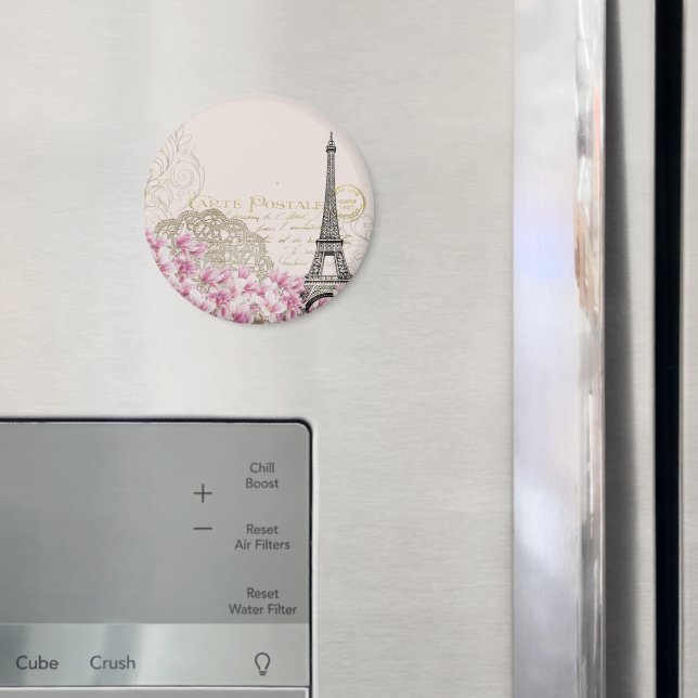Imã Design de Viagem da França de Paris com Eiffel ros (In Situ (Fridge))