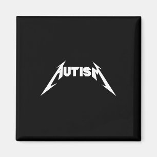 Imã Design Divertido Autismo Esqueleto Meme Metal Rock