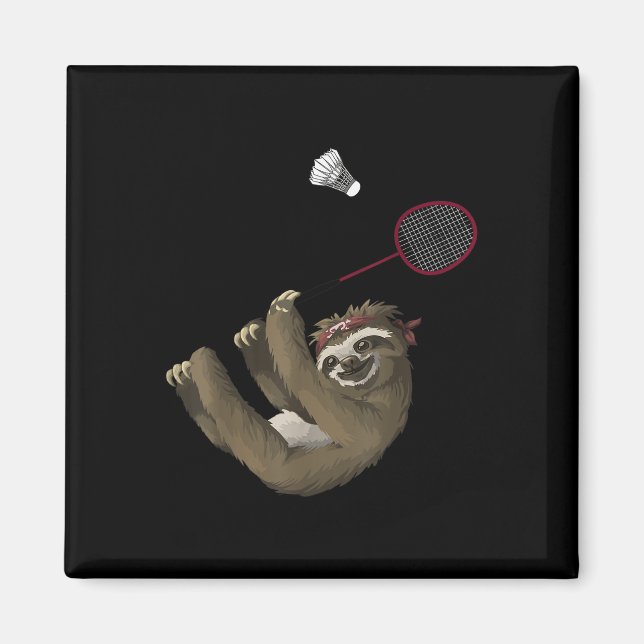 Imã Design Divertido de Badminton para Jogadores de Ba (Frente)