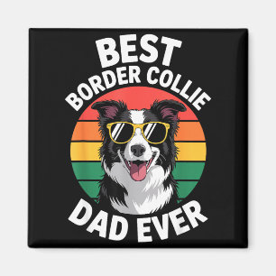 Imã Design Divertido de Border Collie para Homens Pai 