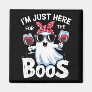 Imã Design Divertido de Fantasma de Halloween Estou Aq