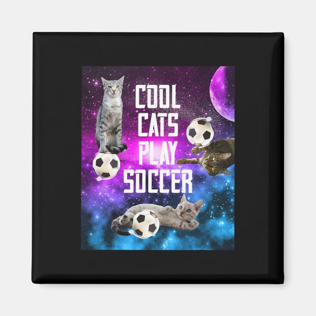 Imã Design Divertido de Futebol com Frases sobre Gatos (Frente)