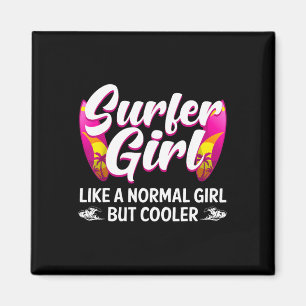 Imã Design Divertido de Garota Surfista para Mulheres