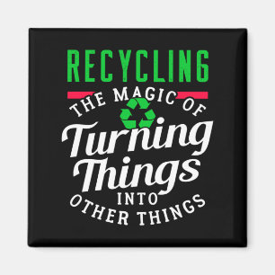 Imã Design Divertido de Reciclagem e Dia da Terra para