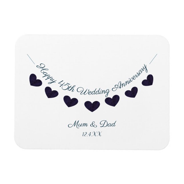 Ímã design do 45° aniversário do casamento da safira (Horizontal)