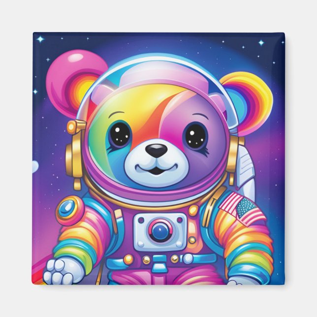 Imã Design do Astronauta do Urso - Magnet (Frente)