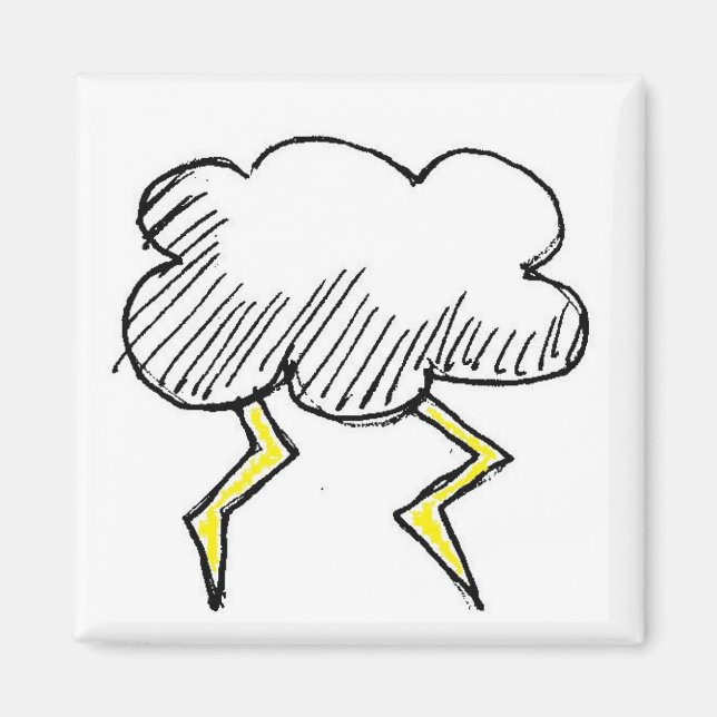 Imã Design do Cartoon Storm Cloud Rainy Day (Frente)