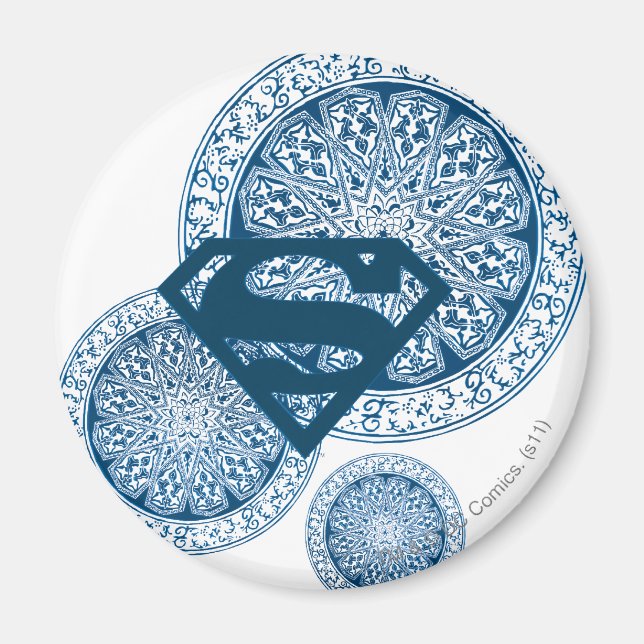 Imã Design do Círculo Azul da Supergirl (Frente)