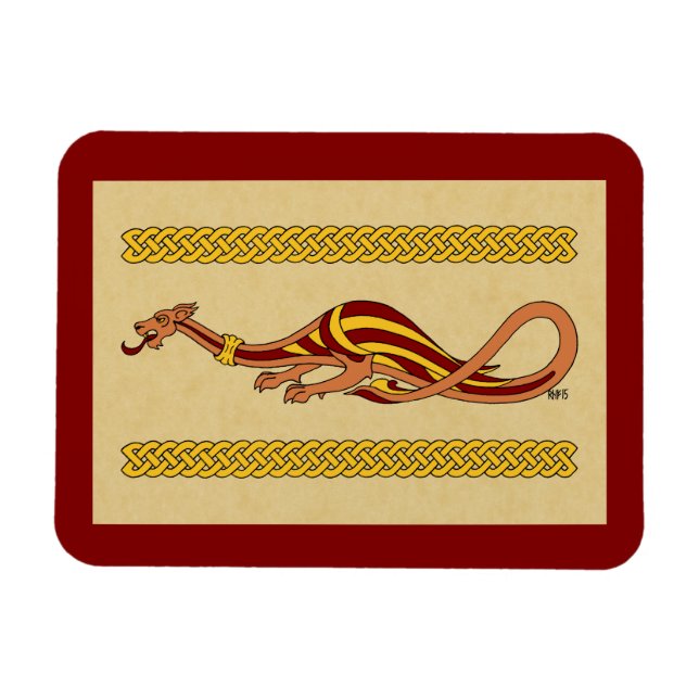 Ímã Design do Dragão Medieval 2015 (Horizontal)