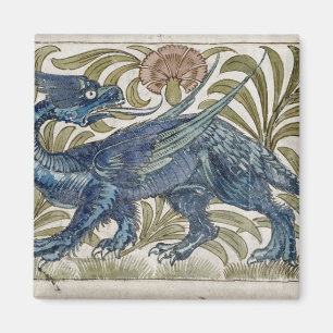 Imã Design do "dragão" para um azulejo (w/c no papel)