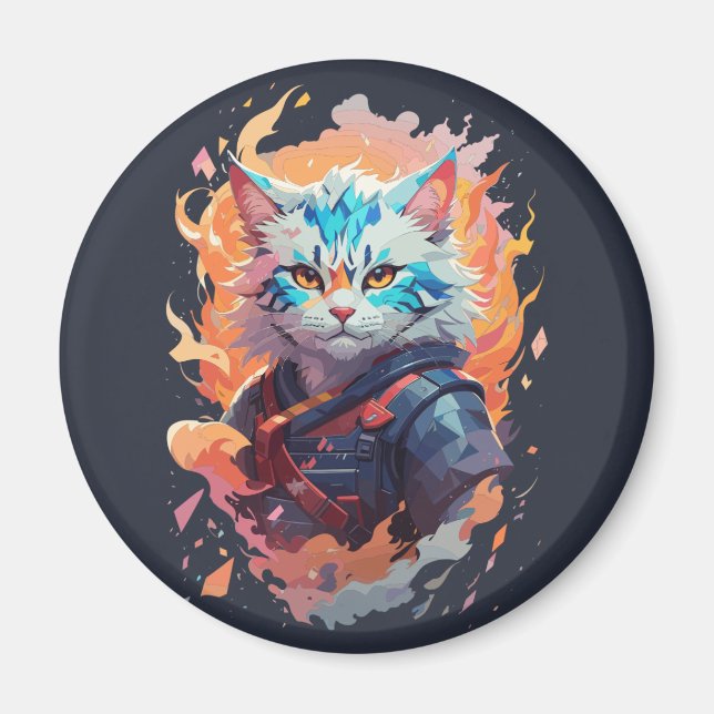 Imã Design do Guerreiro Gato Ninja (Frente)