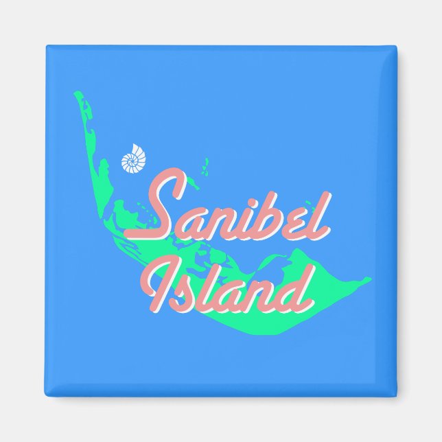 Imã Design do mapa da ilha Sanibel (Frente)