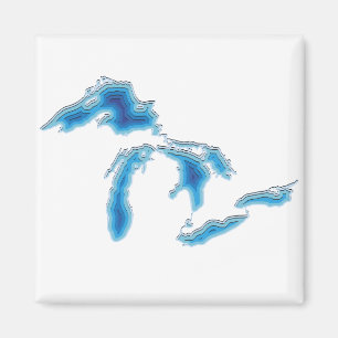 Imã Design do mapa dos grandes lagos