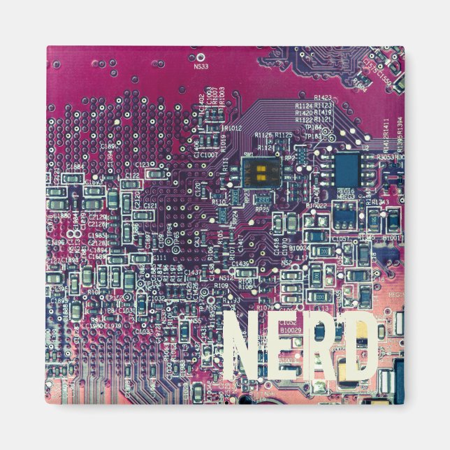 Imã Design do nerd do circuito vermelho (Frente)