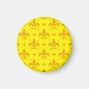 Imã Design do padrão Fleur-de-lis amarelo
