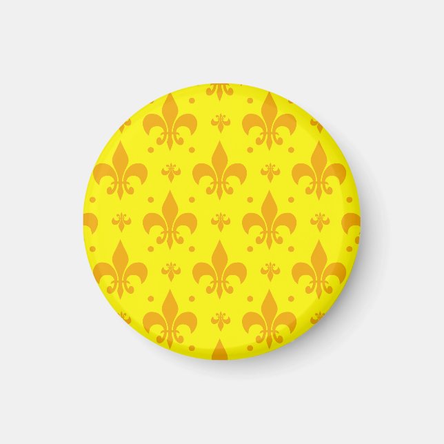Imã Design do padrão Fleur-de-lis amarelo (Frente)