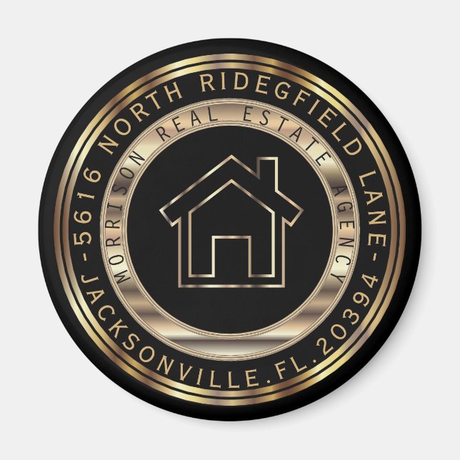 Imã Design do Realer Dourado e Negro (Frente)