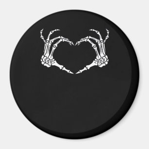 Imã Design do Skeleton Halloween do Coração da Mão