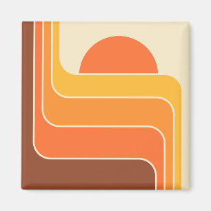 Imã Design do Sol Geométrico Retro