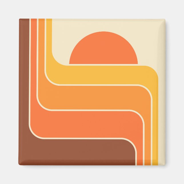 Imã Design do Sol Geométrico Retro (Frente)