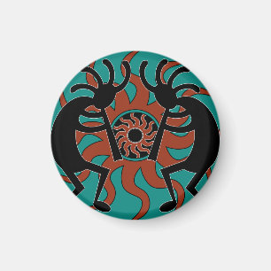 Imã Design do sudoeste Kokopelli de turquesa
