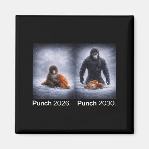Imã design engraçado de animal meme do soco de macaco