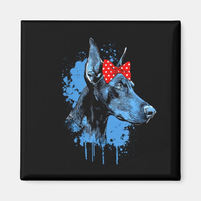 Imã Design engraçado de doberman para amantes de cães  (Frente)