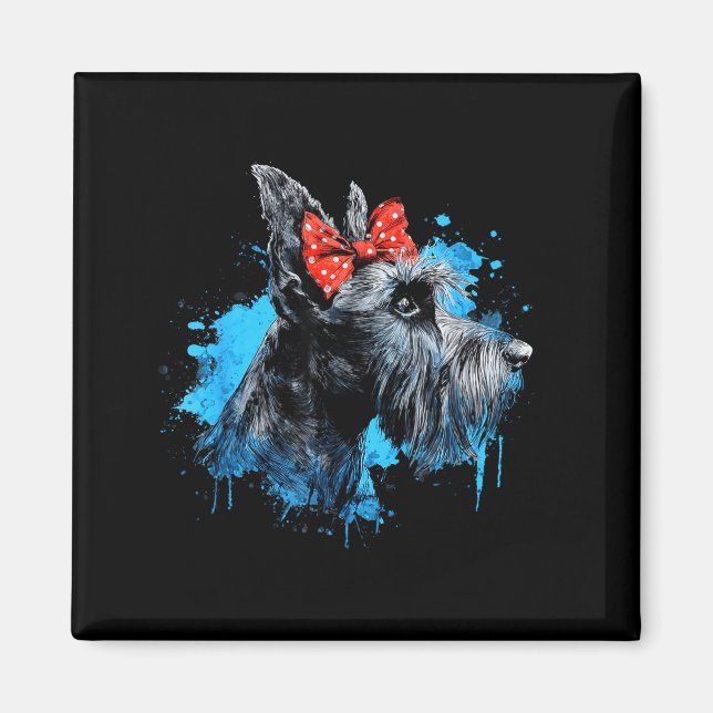 Imã Design engraçado de schnauzer para o dia das mães  (Frente)