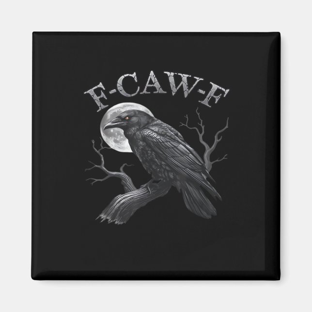 Imã Design F-Caw-F Clássico Gótico da Lua Pássaro Resf (Frente)