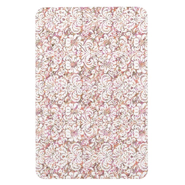 Ímã Design floral branco-rosa-claro (Vertical)