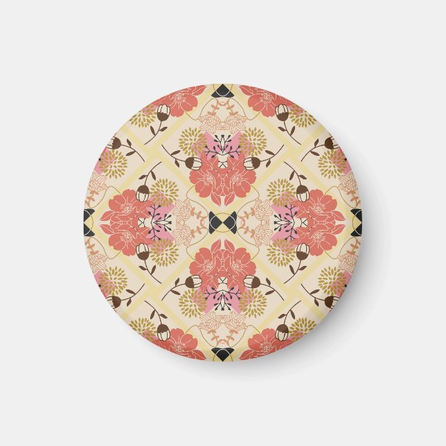 Imã Design Floral de padrão de colheita contínua. (Frente)