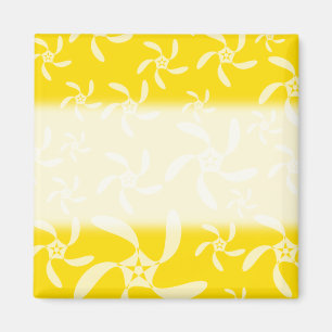 Imã Design floral do verão. Amarelo ensolarado