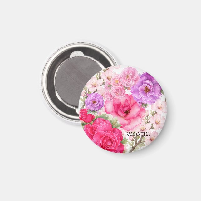 Imã Design Floral Personalizado (Front/Back)