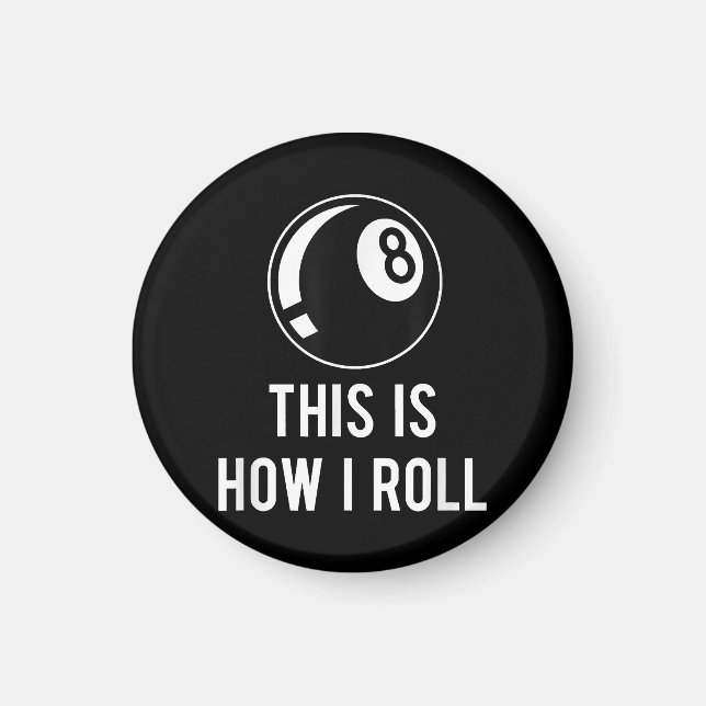 Imã Design Funny Billiards Para Jogadores De Piscina R (Frente)